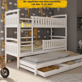 B-STOCK : Lit mezzanine / lit superposé 90x200 cm avec lit gigogne et deux tiroirs 