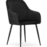 Polsterstuhl Esszimmerstuhl Stuhl Wohnzimmerstuhl - ideal für Wohnzimmer, Büro, Schlafzimmer, Esszimmer oder Wartezimmer - langlebige und bequeme Sitzlösung - schwarze Beine