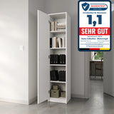 Armoire polyvalente, 40 cm de largeur et 180 cm de hauteur avec quatre étagères, armoire de rangement étroite en bois MDF