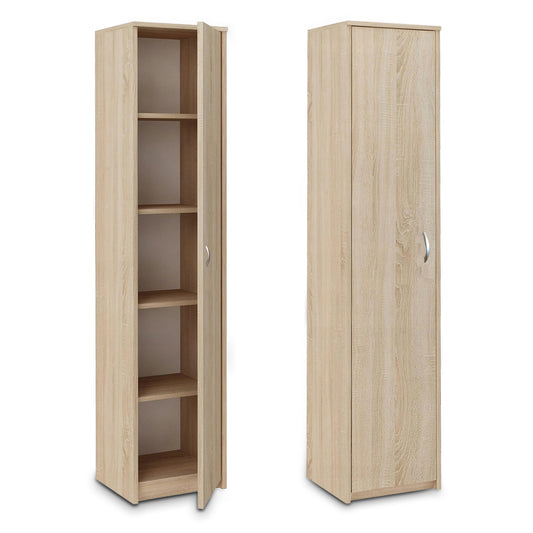 Schrank Mehrzweckschrank 40 und 50 cm Breite 180 cm Höhe mit vier Einlegeböden schmaler Aktenschrank Organizer Kleiderschrank aus MDF Holz