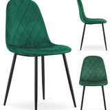 Ensemble de 4 chaises rembourrées, chaises de salle à manger, chaises de salon, rembourrées, 4x couleurs différentes