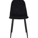 Esszimmerstuhl Küchenstuhl Bürostuhl Stuhl Sitzmaterial aus Samt mit schwarzen Metallbeinen, 120 kg Sitzlast, Bequem Home Office Stuhl, schwarze Beine