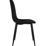 Esszimmerstuhl Küchenstuhl Bürostuhl Stuhl Sitzmaterial aus Samt mit schwarzen Metallbeinen, 120 kg Sitzlast, Bequem Home Office Stuhl, schwarze Beine