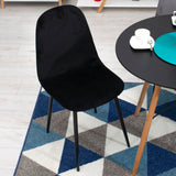 Esszimmerstuhl Küchenstuhl Bürostuhl Stuhl Sitzmaterial aus Samt mit schwarzen Metallbeinen, 120 kg Sitzlast, Bequem Home Office Stuhl, schwarze Beine
