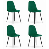 Esszimmerstuhl Küchenstuhl Bürostuhl Stuhl Sitzmaterial aus Samt mit schwarzen Metallbeinen, 120 kg Sitzlast, Bequem Home Office Stuhl, schwarze Beine