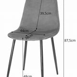 Esszimmerstuhl Küchenstuhl Bürostuhl Stuhl Sitzmaterial aus Samt mit schwarzen Metallbeinen, 120 kg Sitzlast, Bequem Home Office Stuhl, schwarze Beine