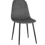 Esszimmerstuhl Küchenstuhl Bürostuhl Stuhl Sitzmaterial aus Samt mit schwarzen Metallbeinen, 120 kg Sitzlast, Bequem Home Office Stuhl, schwarze Beine
