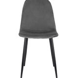Esszimmerstuhl Küchenstuhl Bürostuhl Stuhl Sitzmaterial aus Samt mit schwarzen Metallbeinen, 120 kg Sitzlast, Bequem Home Office Stuhl, schwarze Beine