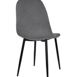 Esszimmerstuhl Küchenstuhl Bürostuhl Stuhl Sitzmaterial aus Samt mit schwarzen Metallbeinen, 120 kg Sitzlast, Bequem Home Office Stuhl, schwarze Beine
