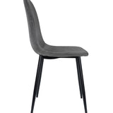 Esszimmerstuhl Küchenstuhl Bürostuhl Stuhl Sitzmaterial aus Samt mit schwarzen Metallbeinen, 120 kg Sitzlast, Bequem Home Office Stuhl, schwarze Beine
