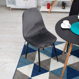 Esszimmerstuhl Küchenstuhl Bürostuhl Stuhl Sitzmaterial aus Samt mit schwarzen Metallbeinen, 120 kg Sitzlast, Bequem Home Office Stuhl, schwarze Beine