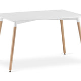 Table à manger table de cuisine table de salle à manger petite 120 cm de longueur + 80 cm de largeur noir ou blanc avec pieds en bois massif naturel