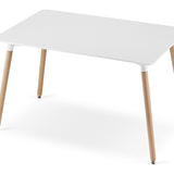 Table à manger table de cuisine table de salle à manger petite 120 cm de longueur + 80 cm de largeur noir ou blanc avec pieds en bois massif naturel