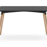 Table à manger table de cuisine table de salle à manger petite 120 cm de longueur + 80 cm de largeur noir ou blanc avec pieds en bois massif naturel
