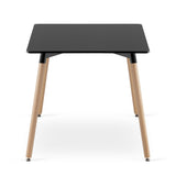 Table à manger table de cuisine table de salle à manger petite 120 cm de longueur + 80 cm de largeur noir ou blanc avec pieds en bois massif naturel