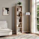 Bibliothèque, étagère à dossiers, étagère sur pied, séparateur de pièce, blanc avec 5 compartiments ouverts en bois MDF Largeur 40 cm, 50 cm ou 60 cm