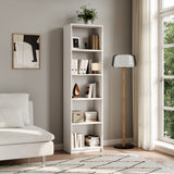 Bibliothèque, étagère à dossiers, étagère sur pied, séparateur de pièce, blanc avec 5 compartiments ouverts en bois MDF Largeur 40 cm, 50 cm ou 60 cm