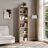 Bibliothèque, étagère à dossiers, étagère sur pied, séparateur de pièce, blanc avec 5 compartiments ouverts en bois MDF Largeur 40 cm, 50 cm ou 60 cm