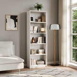 Bibliothèque, étagère à dossiers, étagère sur pied, séparateur de pièce, blanc avec 5 compartiments ouverts en bois MDF Largeur 40 cm, 50 cm ou 60 cm