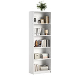Bibliothèque, étagère à dossiers, étagère sur pied, séparateur de pièce, blanc avec 5 compartiments ouverts en bois MDF Largeur 40 cm, 50 cm ou 60 cm