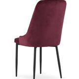 Chaise de salle à manger, chaise de cuisine, chaise de bureau, siège en velours avec pieds en métal noir, charge de siège de 120 kg, siège ergonomique confortable rembourré en velours doux, pieds noirs