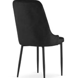 Chaise de salle à manger, chaise de cuisine, chaise de bureau, siège en velours avec pieds en métal noir, charge de siège de 120 kg, siège ergonomique confortable rembourré en velours doux, pieds noirs