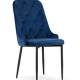 Chaise de salle à manger, chaise de cuisine, chaise de bureau, siège en velours avec pieds en métal noir, charge de siège de 120 kg, siège ergonomique confortable rembourré en velours doux, pieds noirs