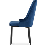 Chaise de salle à manger, chaise de cuisine, chaise de bureau, siège en velours avec pieds en métal noir, charge de siège de 120 kg, siège ergonomique confortable rembourré en velours doux, pieds noirs