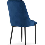 Chaise de salle à manger, chaise de cuisine, chaise de bureau, siège en velours avec pieds en métal noir, charge de siège de 120 kg, siège ergonomique confortable rembourré en velours doux, pieds noirs