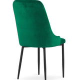 Chaise de salle à manger, chaise de cuisine, chaise de bureau, siège en velours avec pieds en métal noir, charge de siège de 120 kg, siège ergonomique confortable rembourré en velours doux, pieds noirs