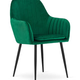 Chaise de salle à manger, chaise de cuisine, chaise de bureau, siège en velours avec pieds en métal noir, charge de siège de 120 kg, chaise de bureau confortable, pieds noirs