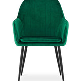 Chaise de salle à manger, chaise de cuisine, chaise de bureau, siège en velours avec pieds en métal noir, charge de siège de 120 kg, chaise de bureau confortable, pieds noirs