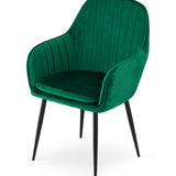 Chaise de salle à manger, chaise de cuisine, chaise de bureau, siège en velours avec pieds en métal noir, charge de siège de 120 kg, chaise de bureau confortable, pieds noirs