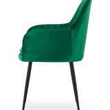 Chaise de salle à manger, chaise de cuisine, chaise de bureau, siège en velours avec pieds en métal noir, charge de siège de 120 kg, chaise de bureau confortable, pieds noirs