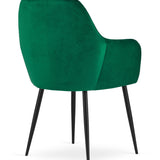 Chaise de salle à manger, chaise de cuisine, chaise de bureau, siège en velours avec pieds en métal noir, charge de siège de 120 kg, chaise de bureau confortable, pieds noirs