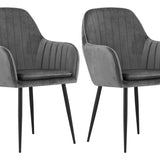 Chaise de salle à manger, chaise de cuisine, chaise de bureau, siège en velours avec pieds en métal noir, charge de siège de 120 kg, chaise de bureau confortable, pieds noirs