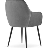 Chaise de salle à manger, chaise de cuisine, chaise de bureau, siège en velours avec pieds en métal noir, charge de siège de 120 kg, chaise de bureau confortable, pieds noirs