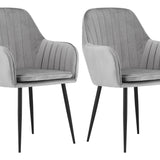 Chaise de salle à manger, chaise de cuisine, chaise de bureau, siège en velours avec pieds en métal noir, charge de siège de 120 kg, chaise de bureau confortable, pieds noirs