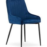 Chaise rembourrée, chaise de salle à manger, chaise de salon rembourrée, chaise avec pieds en métal, revêtement et assise en velours avec pieds noirs