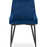Chaise rembourrée, chaise de salle à manger, chaise de salon rembourrée, chaise avec pieds en métal, revêtement et assise en velours avec pieds noirs