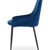 Chaise rembourrée, chaise de salle à manger, chaise de salon rembourrée, chaise avec pieds en métal, revêtement et assise en velours avec pieds noirs