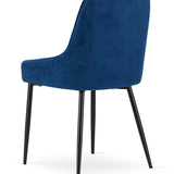 Chaise rembourrée, chaise de salle à manger, chaise de salon rembourrée, chaise avec pieds en métal, revêtement et assise en velours avec pieds noirs