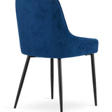 Chaise rembourrée, chaise de salle à manger, chaise de salon rembourrée, chaise avec pieds en métal, revêtement et assise en velours avec pieds noirs