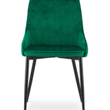 Chaise rembourrée, chaise de salle à manger, chaise de salon rembourrée, chaise avec pieds en métal, revêtement et assise en velours avec pieds noirs