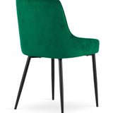Chaise rembourrée, chaise de salle à manger, chaise de salon rembourrée, chaise avec pieds en métal, revêtement et assise en velours avec pieds noirs