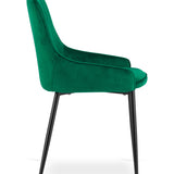 Chaise rembourrée, chaise de salle à manger, chaise de salon rembourrée, chaise avec pieds en métal, revêtement et assise en velours avec pieds noirs