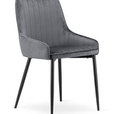Chaise rembourrée, chaise de salle à manger, chaise de salon rembourrée, chaise avec pieds en métal, revêtement et assise en velours avec pieds noirs