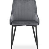 Chaise rembourrée, chaise de salle à manger, chaise de salon rembourrée, chaise avec pieds en métal, revêtement et assise en velours avec pieds noirs