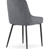 Chaise rembourrée, chaise de salle à manger, chaise de salon rembourrée, chaise avec pieds en métal, revêtement et assise en velours avec pieds noirs