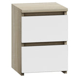 Nachttisch Nachtschrank mit 2 Schubladen Beistelltisch klein schmal 30x30x40 cm Holwerkstoff